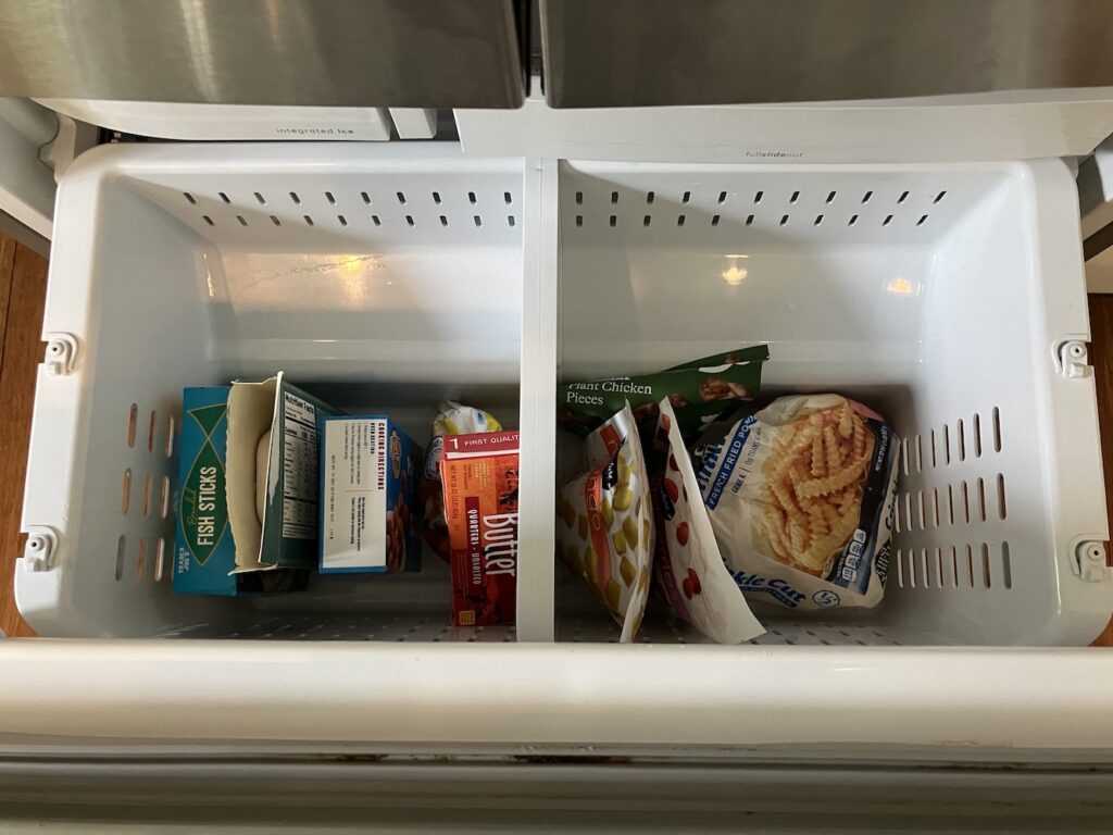 Inside of a freezer