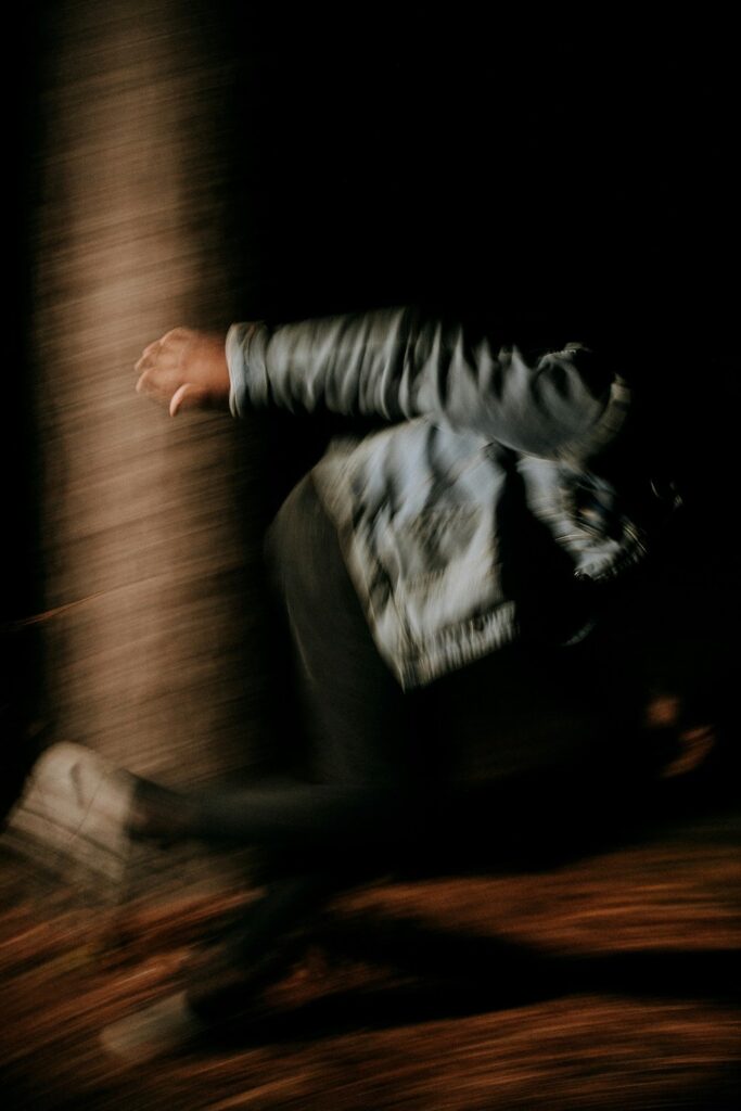 Blurred photo of a body in motion