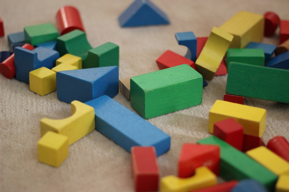 Scattered colored blocks